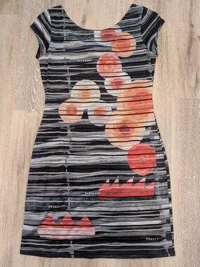 Desigual NWOT Short Sleeve Mini Dress | Size Medium | Vibrant Art-to-Wear Style